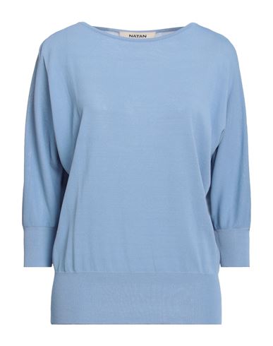 Natan Woman Sweater Sky Blue Size 3 Rayon, Polyamide