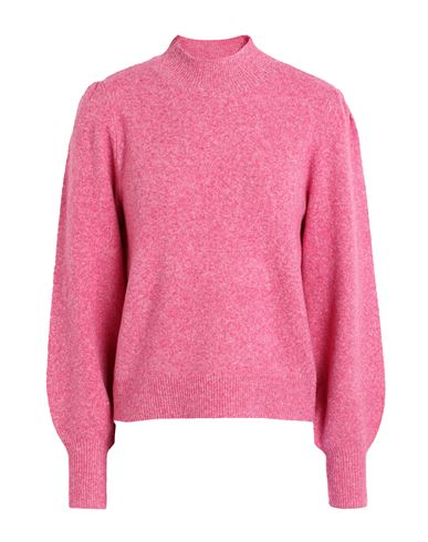 Shop Vero Moda Woman Turtleneck Fuchsia Size L Recycled Polyester, Polyester, Elastane, Nylon In Pink