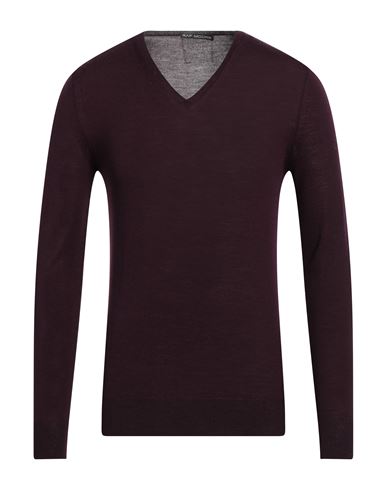 Raf Moore Man Sweater Deep Purple Size Xl Virgin Wool