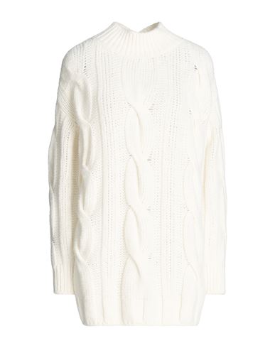Max & Co . Woman Turtleneck Ivory Size L Wool, Acrylic, Elastane In White