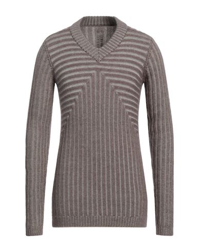 Shop Rick Owens Man Sweater Dove Grey Size Xxl Wool, Polyamide, Mohair Wool