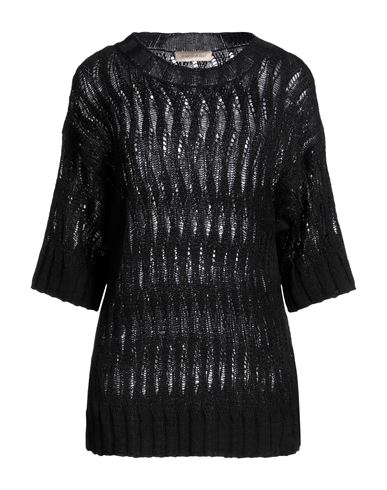Gentryportofino Woman Sweater Black Size 6 Linen, Silk