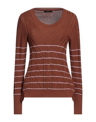 High Woman Sweater Brown Size Xl Cotton