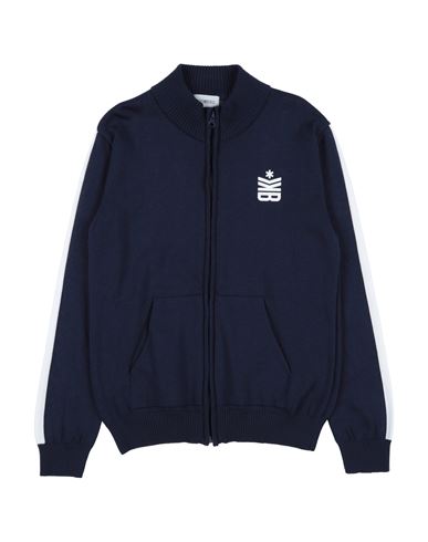 Shop Bikkembergs Toddler Boy Cardigan Navy Size 5 Cotton In Navy Blue