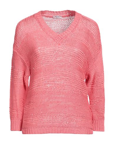 Peserico Woman Sweater Coral Size 4 Cotton, Polyester In Pink