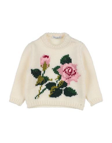 Dolce & Gabbana Newborn Girl Sweater Cream Size 3 Wool, Polyester, Viscose In White