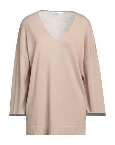 Shop Fabiana Filippi Woman Sweater Beige Size 10 Virgin Wool, Cotton, Cashmere, Ecobrass