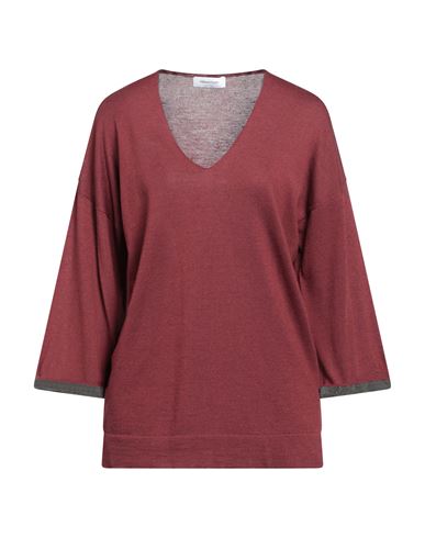 Shop Fabiana Filippi Woman Sweater Burgundy Size 8 Virgin Wool, Cotton, Cashmere, Ecobrass In Red