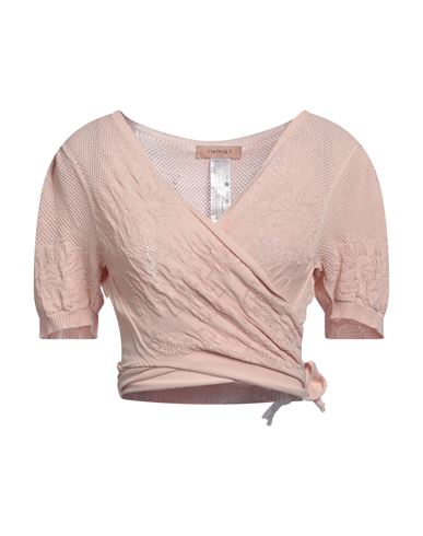 Twinset Woman Wrap Cardigans Antique Rose Size M Viscose, Polyamide In Pink