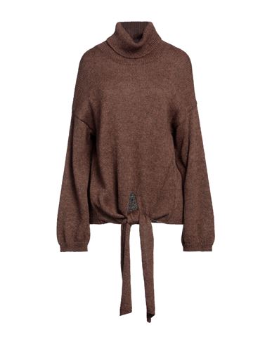 The Lulù Woman Turtleneck Cocoa Size Onesize Acrylic, Mohair Wool, Nylon In Brown