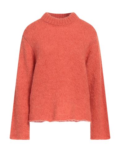 Shop Attic And Barn Woman Sweater Coral Size L Mohair Wool, Alpaca Wool, Polyamide In Red