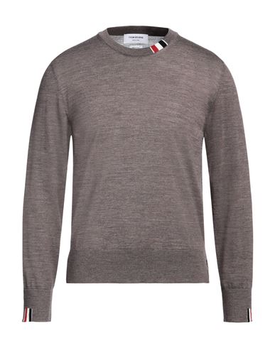 Thom Browne Man Sweater Khaki Size 4 Virgin Wool, Polyamide In Beige