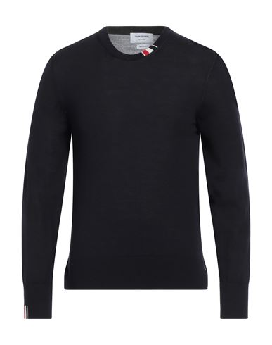 Thom Browne Man Sweater Midnight Blue Size 0 Virgin Wool, Polyamide