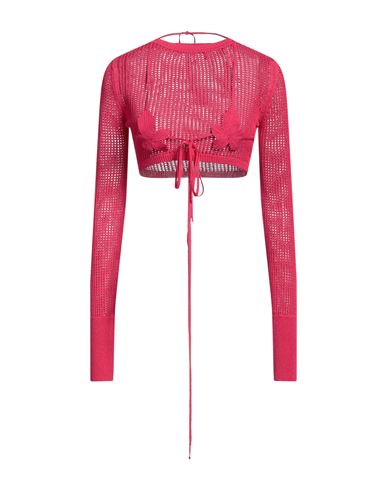 Andreädamo Andreādamo Woman Sweater Fuchsia Size S Viscose, Polyester, Polyamide, Elastane In Pink