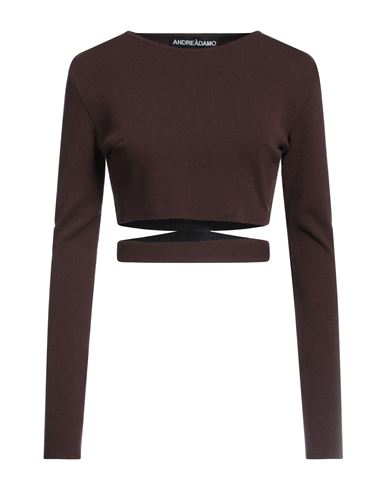 Andreädamo Andreādamo Woman Sweater Brown Size M Viscose, Polyester, Polyamide, Elastane