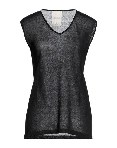 Compagnia Italiana Woman Sweater Black Size L Linen