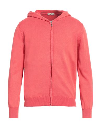 Cashmere Company Man Cardigan Coral Size 38 Cotton In Red