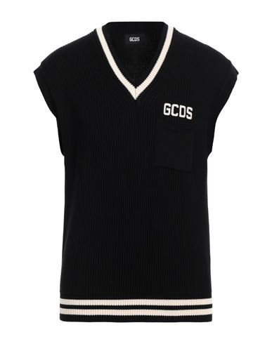 Shop Gcds Man Sweater Black Size Xxs Cotton