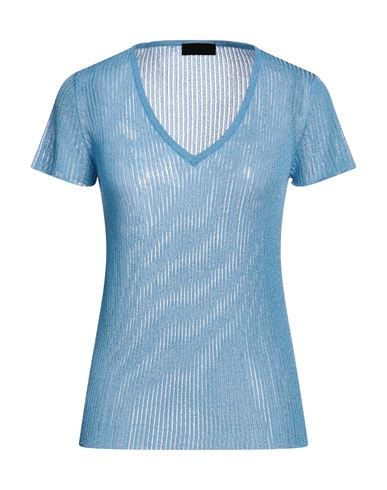 Roberto Collina Woman Sweater Azure Size M Viscose, Metallic Polyester In Blue