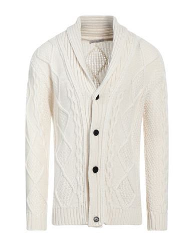 Hinnominate Man Cardigan Ivory Size L Wool, Acrylic In White