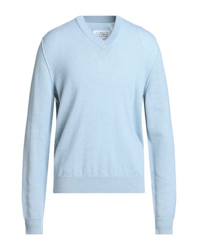 Shop Maison Margiela Man Sweater Light Blue Size L Cashmere