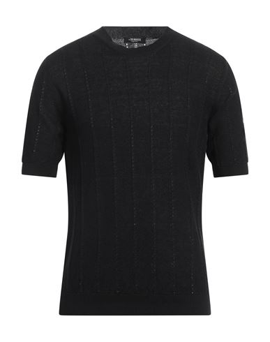 +39 Masq Man Sweater Black Size 40 Linen, Cotton In Black