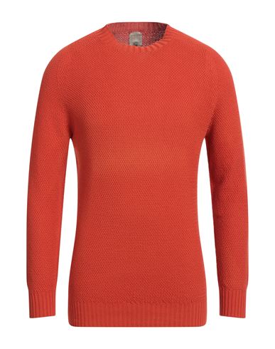 H953 Man Sweater Rust Size 38 Cotton In Orange