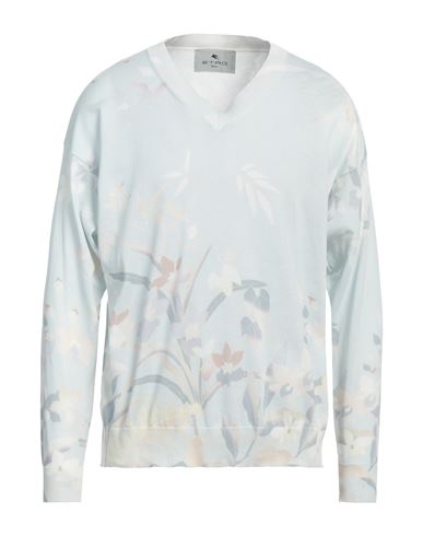 Etro Man Sweater Sky Blue Size L Cotton