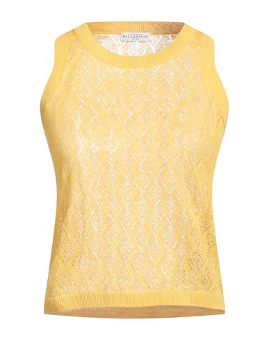 Ballantyne Woman Sweater Ocher Size 4 Linen In Yellow