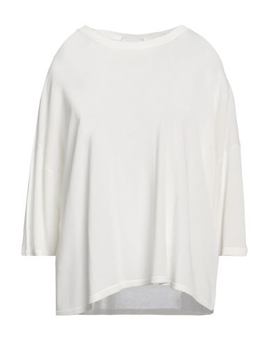 Scaglione Woman Sweater White Size L Viscose, Organic Cotton