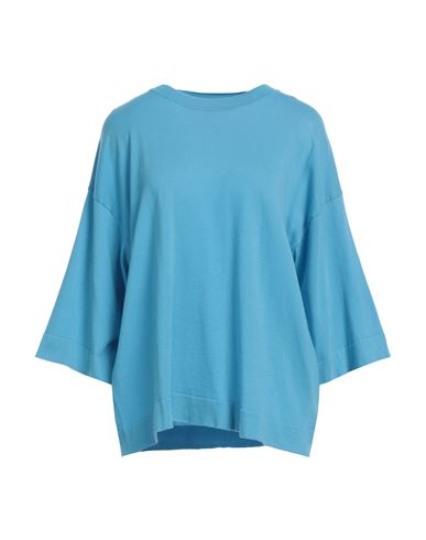 Shop Jucca Woman Sweater Azure Size M Cotton In Blue