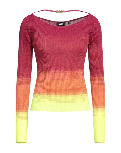 Gcds Woman Sweater Garnet Size Xl Viscose, Polyester, Metallic Fiber In Red