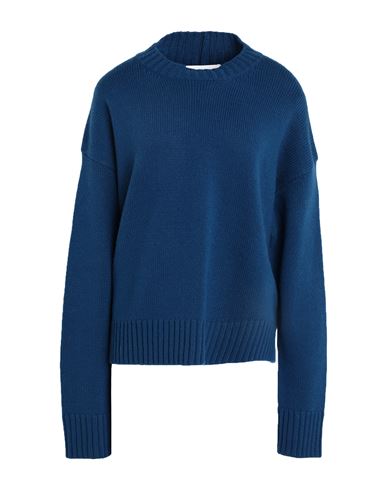 Shop Jil Sander Woman Sweater Slate Blue Size 8 Cashmere, Cotton, Polyamide