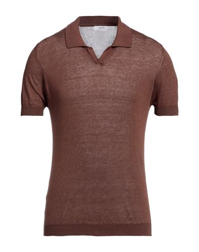 Jurta Man Sweater Brown Size 38 Linen, Cotton