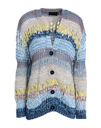 Roberto Collina Woman Cardigan Azure Size M Cotton, Nylon In Blue