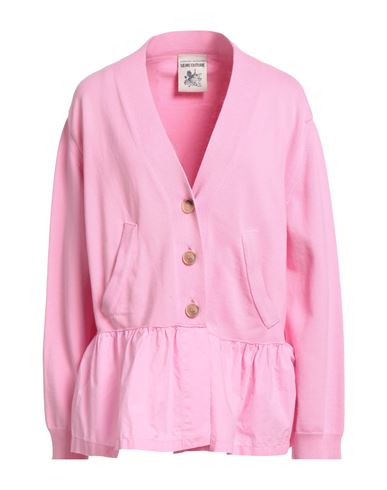 Semicouture Woman Cardigan Pink Size L Cotton