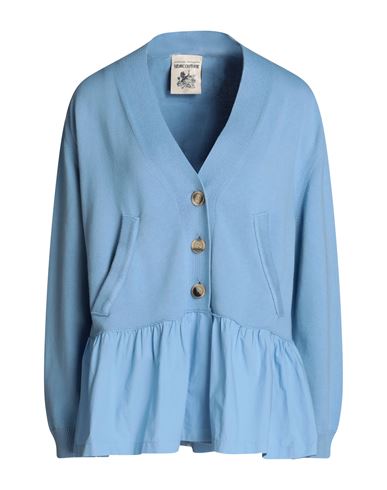 Semicouture Woman Cardigan Light Blue Size Xl Cotton