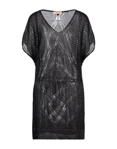 Twinset Woman Mini Dress Black Size S Viscose, Metal, Polyester