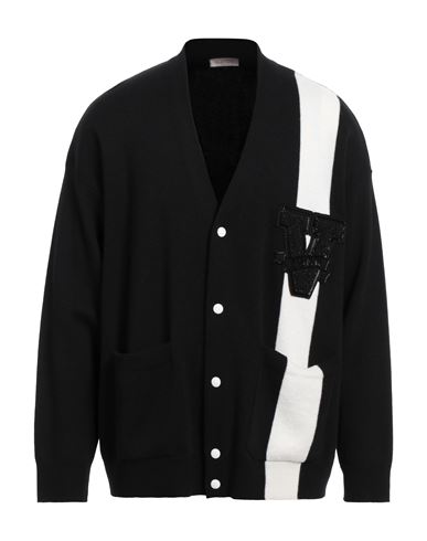 Valentino Garavani Man Cardigan Black Size L Virgin Wool, Cashmere, Polyester