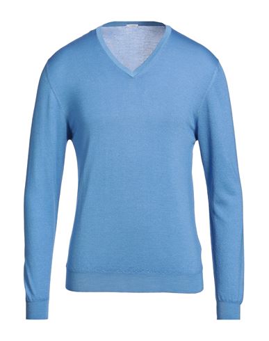 Malo Man Sweater Azure Size 36 Cashmere, Silk In Blue