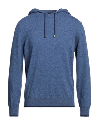 Shop Canali Man Sweater Azure Size 46 Wool In Blue