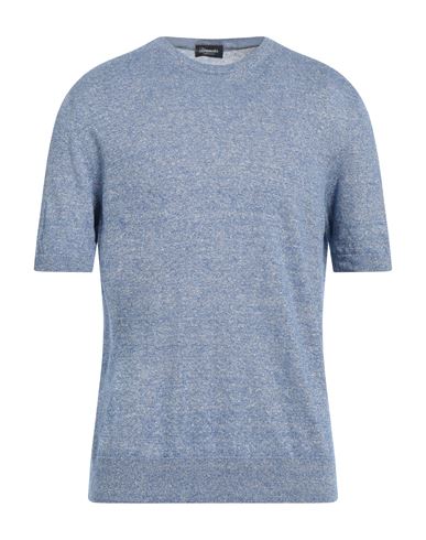 Drumohr Man Sweater Blue Size 42 Linen, Cotton