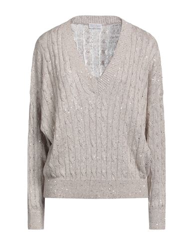 Brunello Cucinelli Woman Sweater Beige Size M Linen, Nylon, Polyester