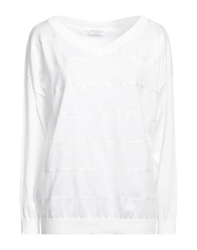 Brunello Cucinelli Woman Sweater White Size L Cotton, Polyester