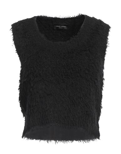 Roberto Collina Woman Sweater Black Size M Cotton, Nylon In Black