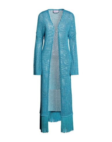 Eleonora Gottardi Woman Cardigan Azure Size M Viscose, Polyester In Blue