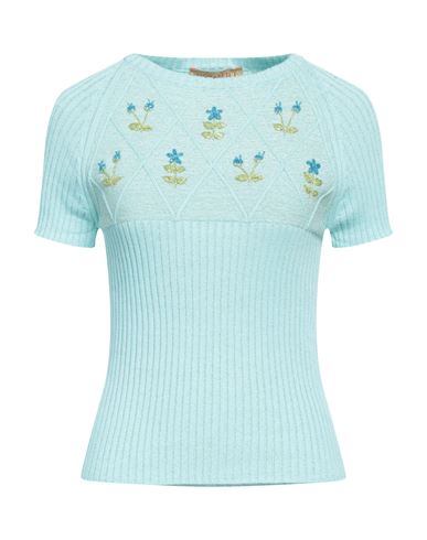 Cormio Woman Sweater Sky Blue Size 6 Cotton, Viscose, Polyamide, Metallic Fiber