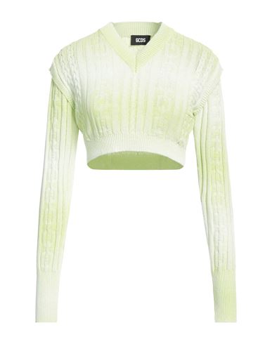 Gcds Woman Sweater Acid Green Size L Cotton, Polyamide