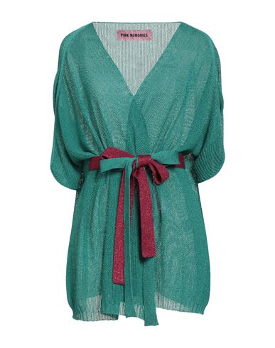 Pink Memories Woman Cardigan Deep Teal Size 4 Viscose, Polyamide, Metal In Green