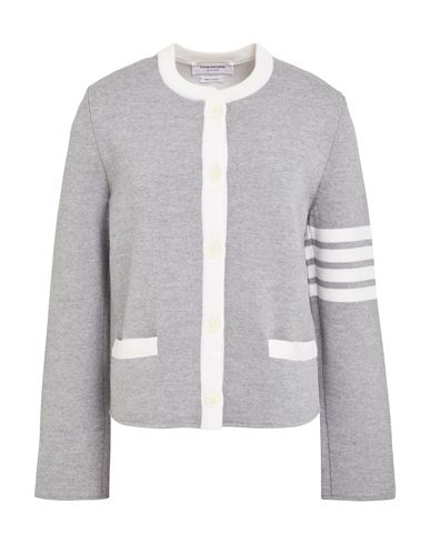 Shop Thom Browne Woman Cardigan Grey Size 4 Wool, Polyamide